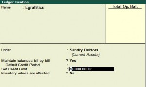 Setting Credit Limit in Ledger