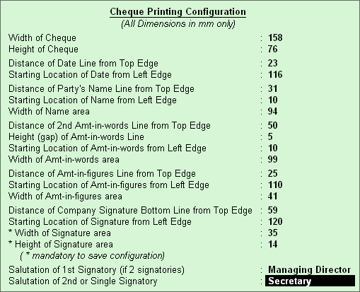 Cheque printing in excel